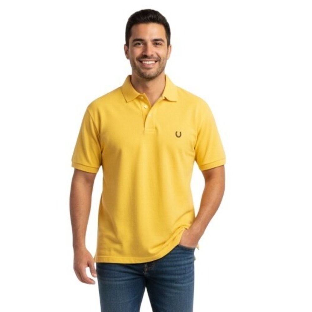 Chaps Ralph Lauren Polo Shirt Mens Large Yellow Cotton Short Sleeve Classic Logo